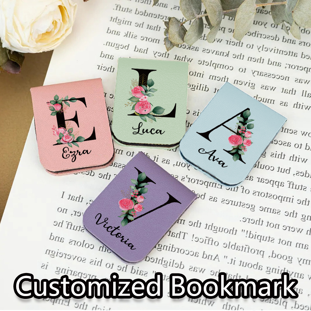 Bookmark Magnetic Clip - 1PC Colorful rose 26 style letters