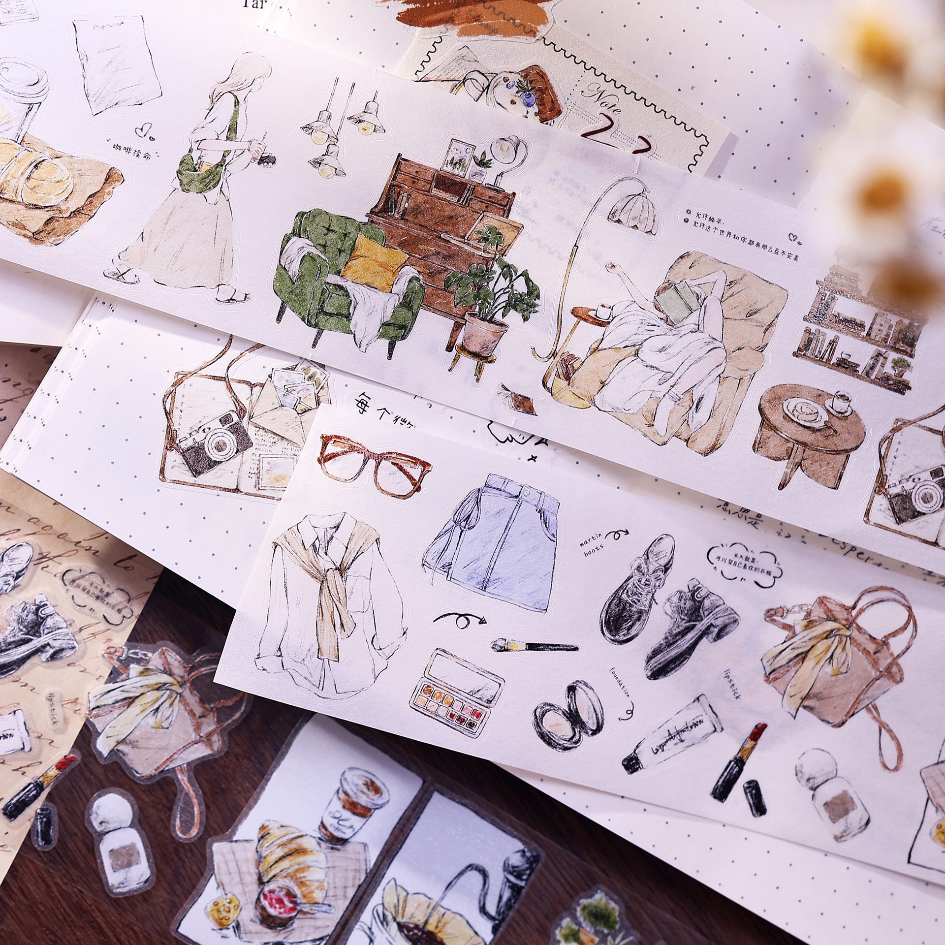 Washi Tape Set - XiaoBaiJia Studio Vintage Girls Daily Life