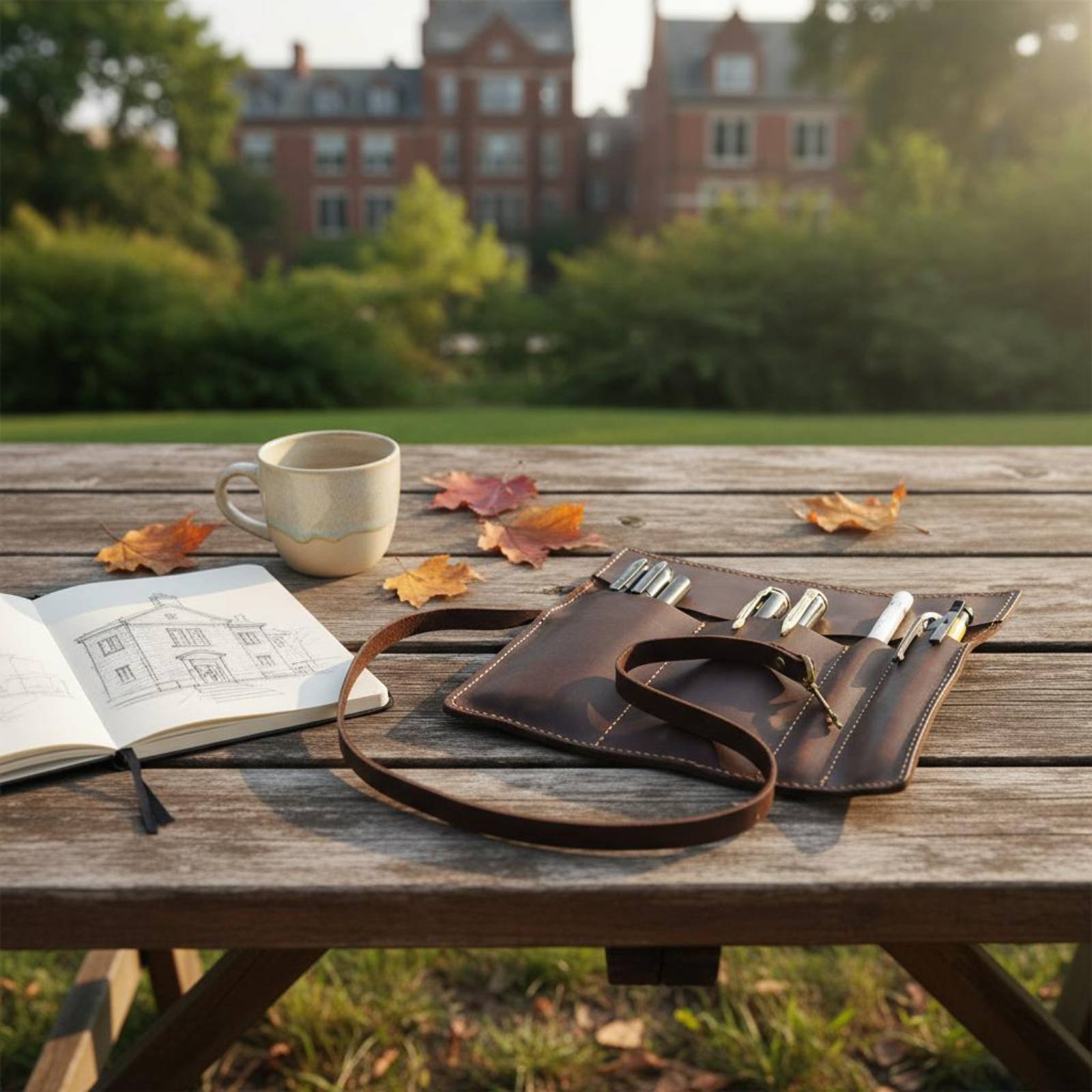 Leather Foldable Writing Utens - Pen Pouch Roll reseña y precio