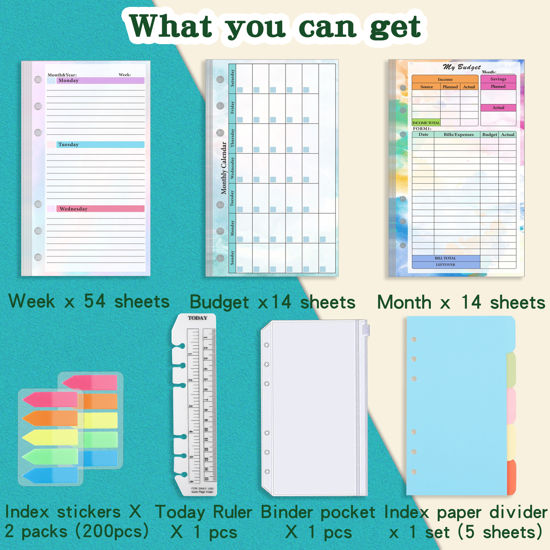 2026 NEW A6 Loose Leaf Noteboo - Planner Weekly Budget reseña y precio