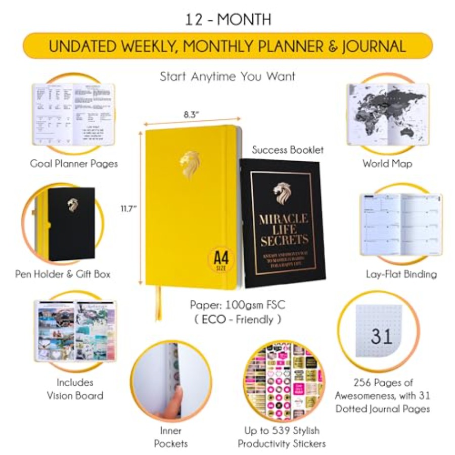 Life Planner - Undated Daily W - Planner Weekly Budget reseña y precio