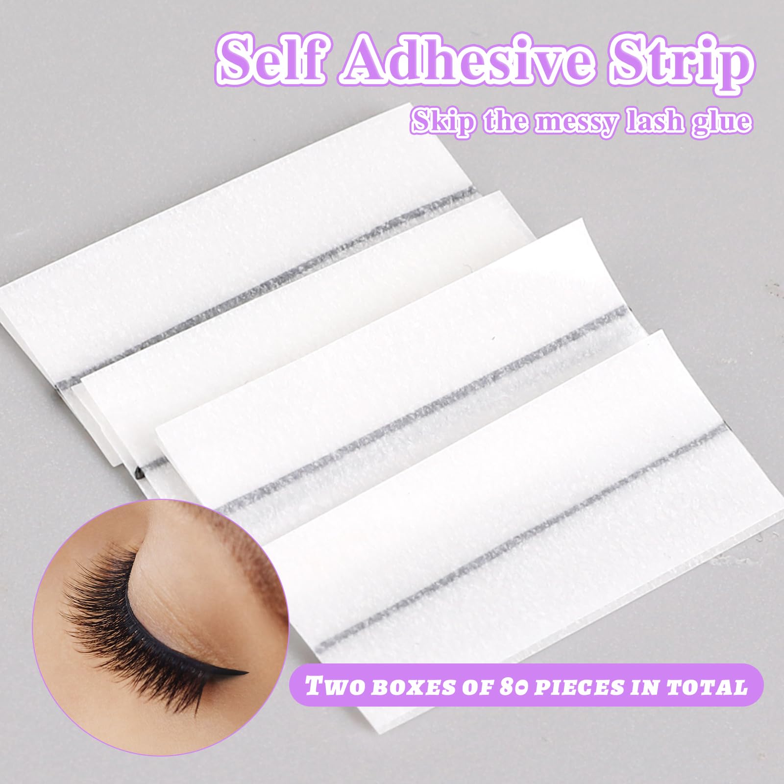 80PCS Eyelash Adhesive Strips, - Glue Stick Pack reseña y precio