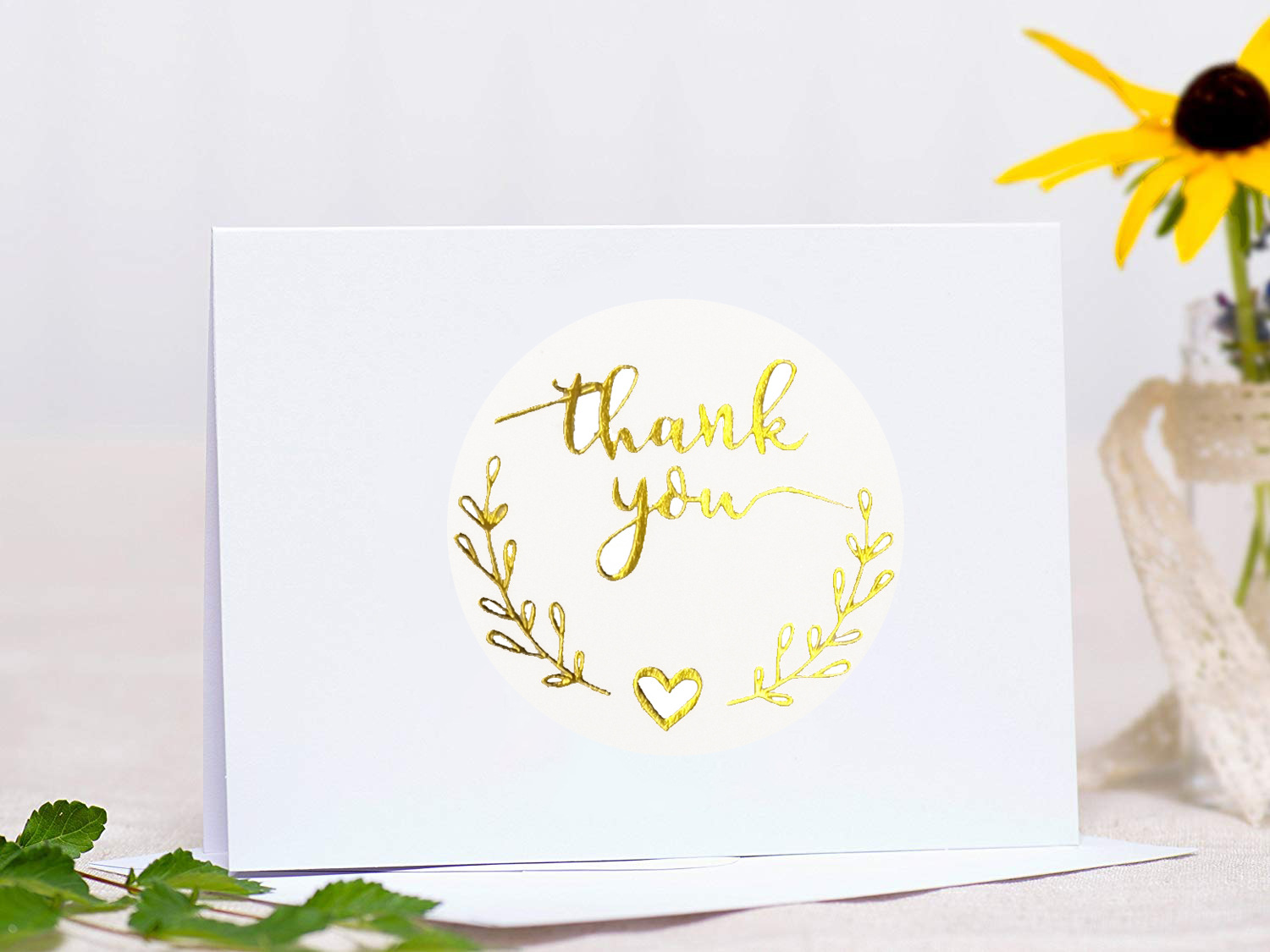 100-500pcs Gold Thank You Stic - Stationery Supplies Business reseña y precio