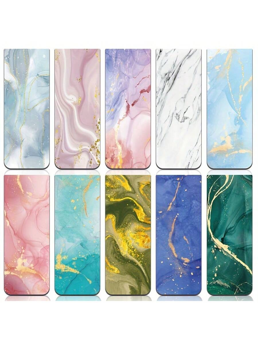 10pcs Assorted Marble Design M - Bookmark Magnetic Clip reseña y precio