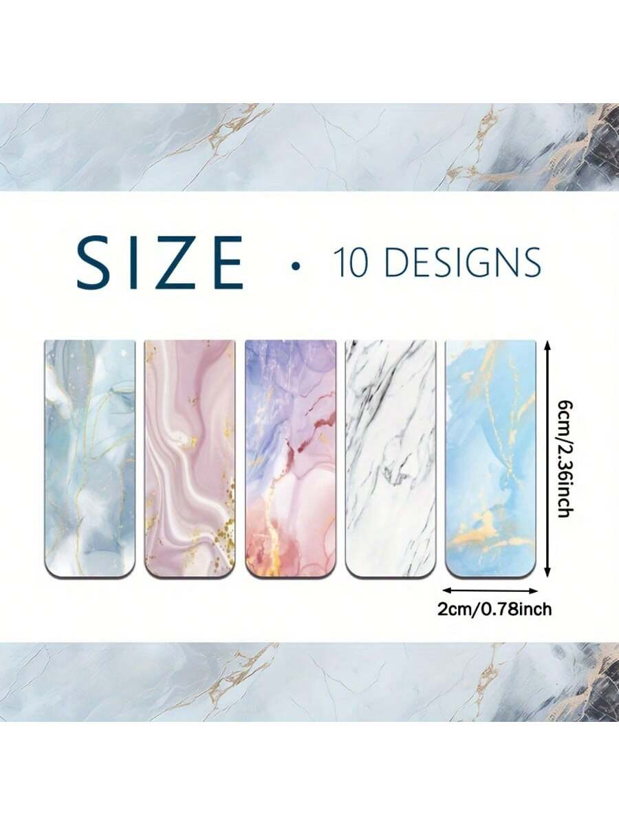 10pcs Assorted Marble Design M - Bookmark Magnetic Clip reseña y precio