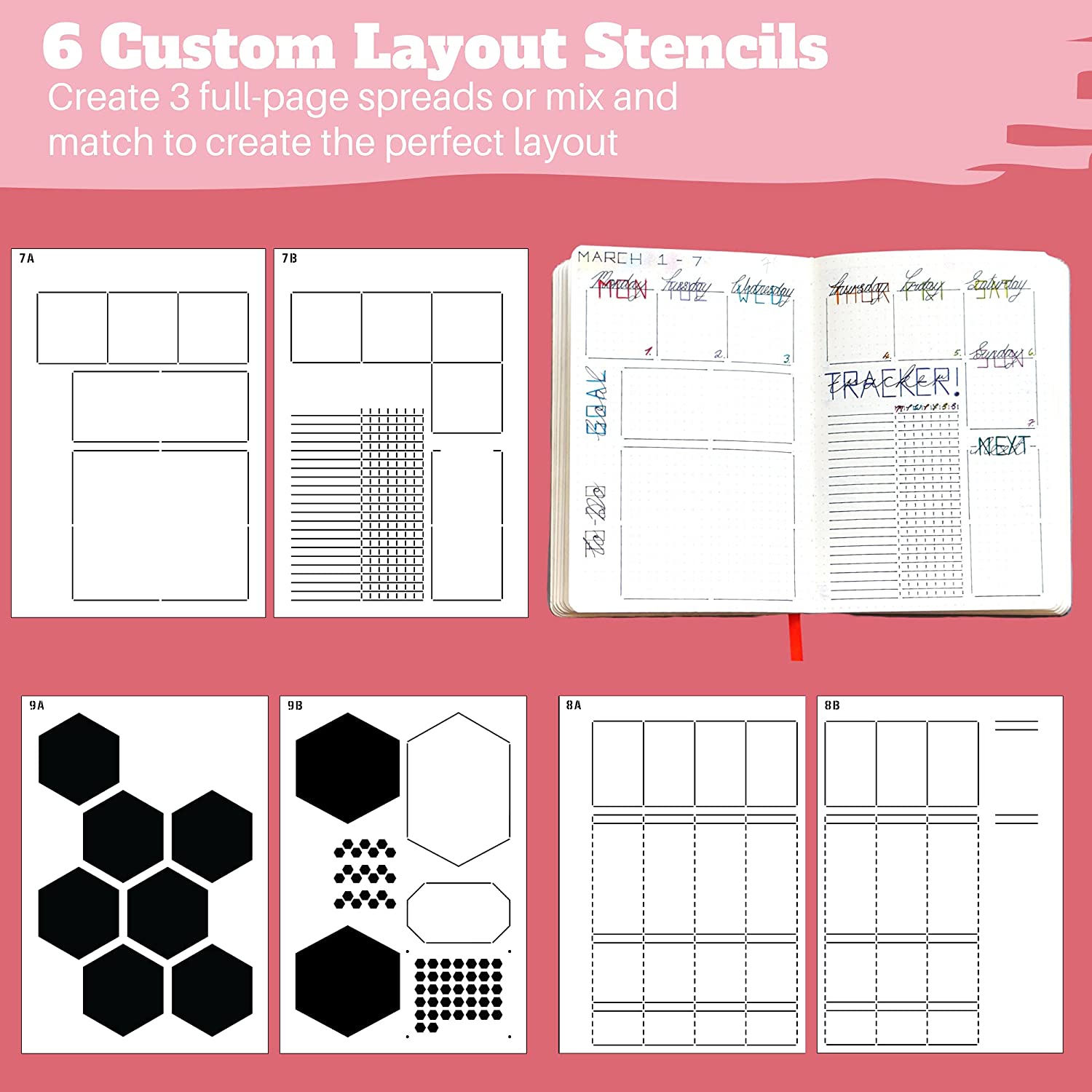 6Pack Reusable Plastic Weekly  - Notebook Dotted A5 reseña y precio