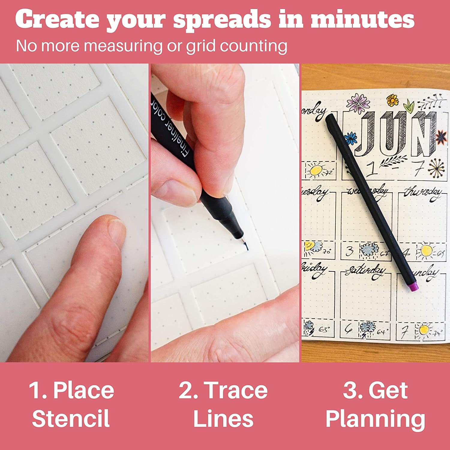 6Pack Reusable Plastic Weekly  - Notebook Dotted A5 reseña y precio