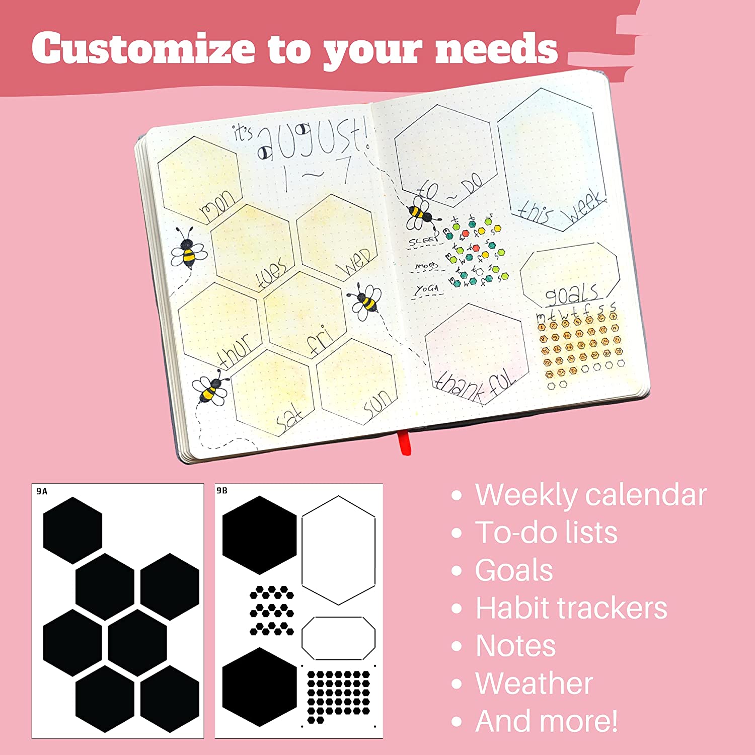 6Pack Reusable Plastic Weekly  - Notebook Dotted A5 reseña y precio
