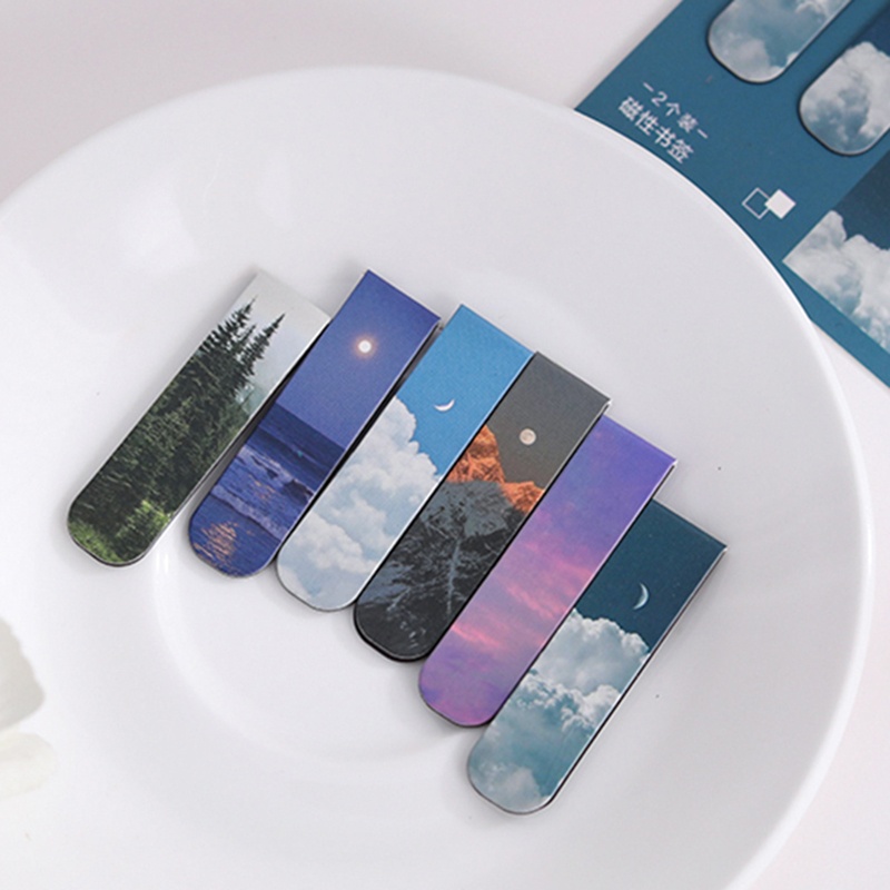 2pcs Fantasy Landscape Themed  - Bookmark Magnetic Clip reseña y precio