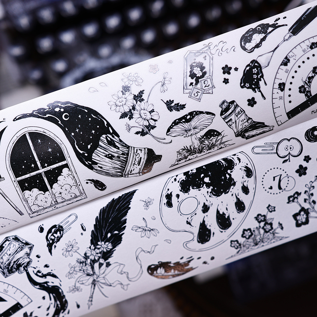 XiaoBaiJia Studio Vintage Blac - Washi Tape Set reseña y precio