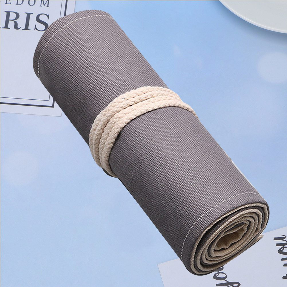 1pc Canvas Pencil Roll Bag 48  - Pen Pouch Roll reseña y precio
