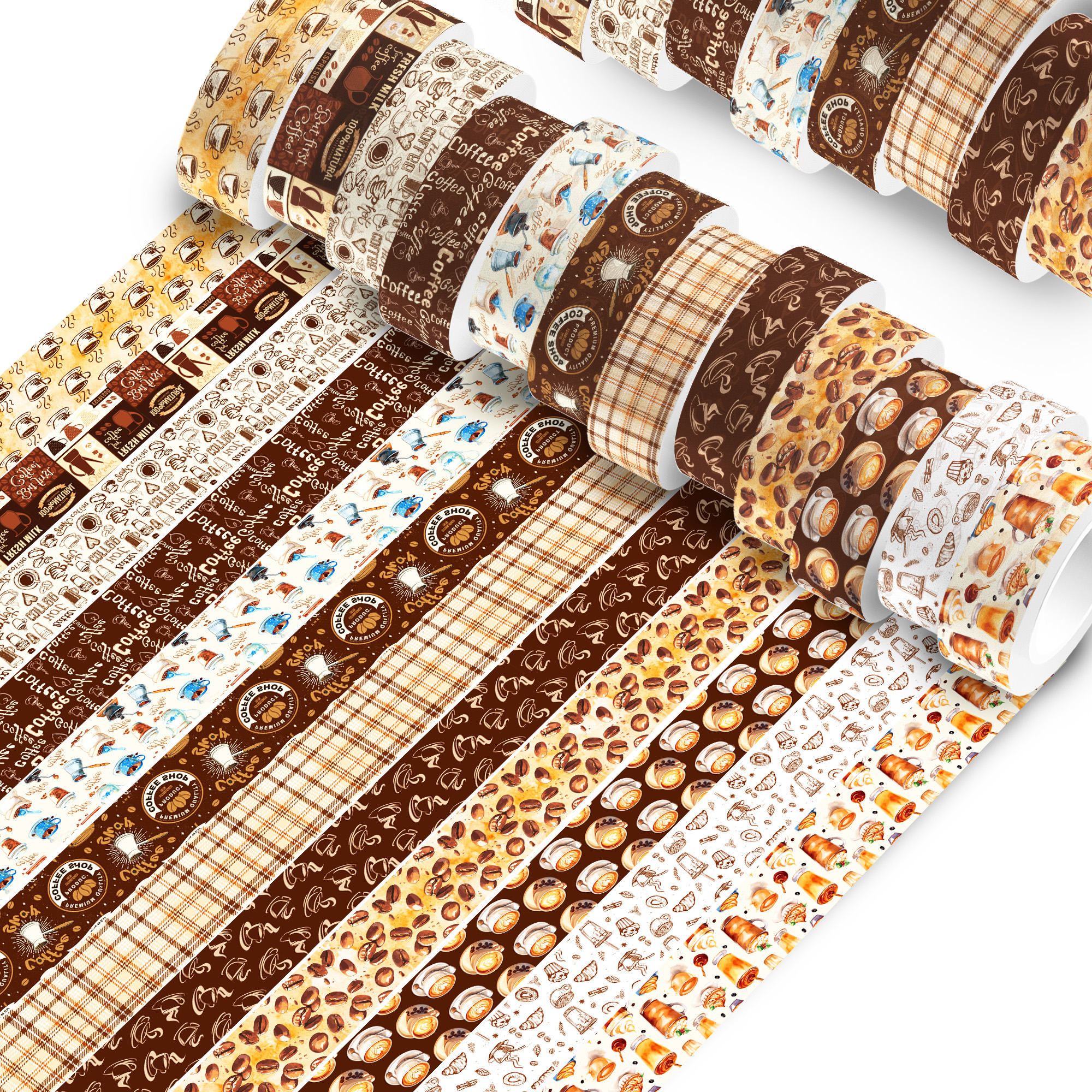 Vintage Coffee Pattern Washi T - Washi Tape Set reseña y precio
