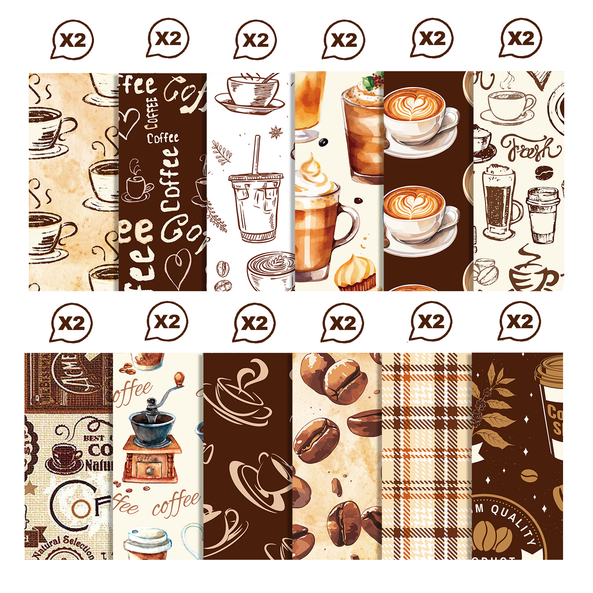 Vintage Coffee Pattern Washi T - Washi Tape Set reseña y precio