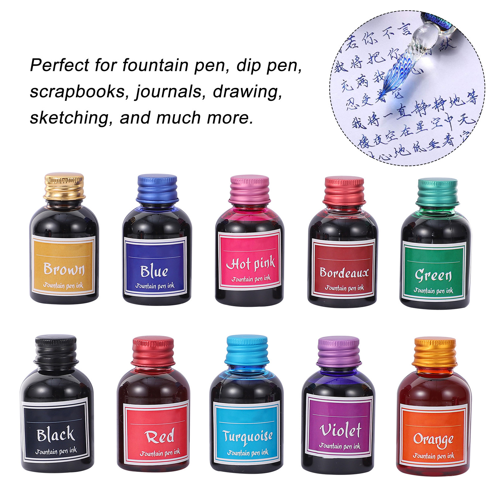 10 Bottles Fast-Drying Calligr - Calligraphy Ink Bottle reseña y precio