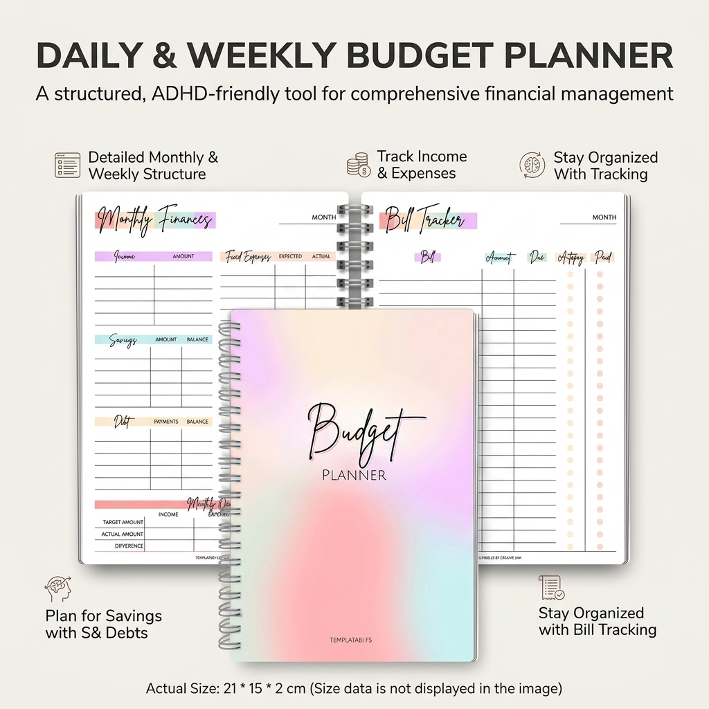 Daily Income and Expense Noteb - Planner Weekly Budget reseña y precio