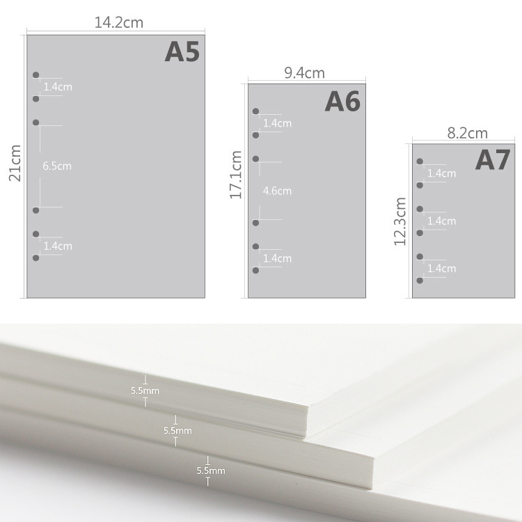45 Sheets A5 A6A7 Loose Leaf N - Notebook Dotted A5 reseña y precio