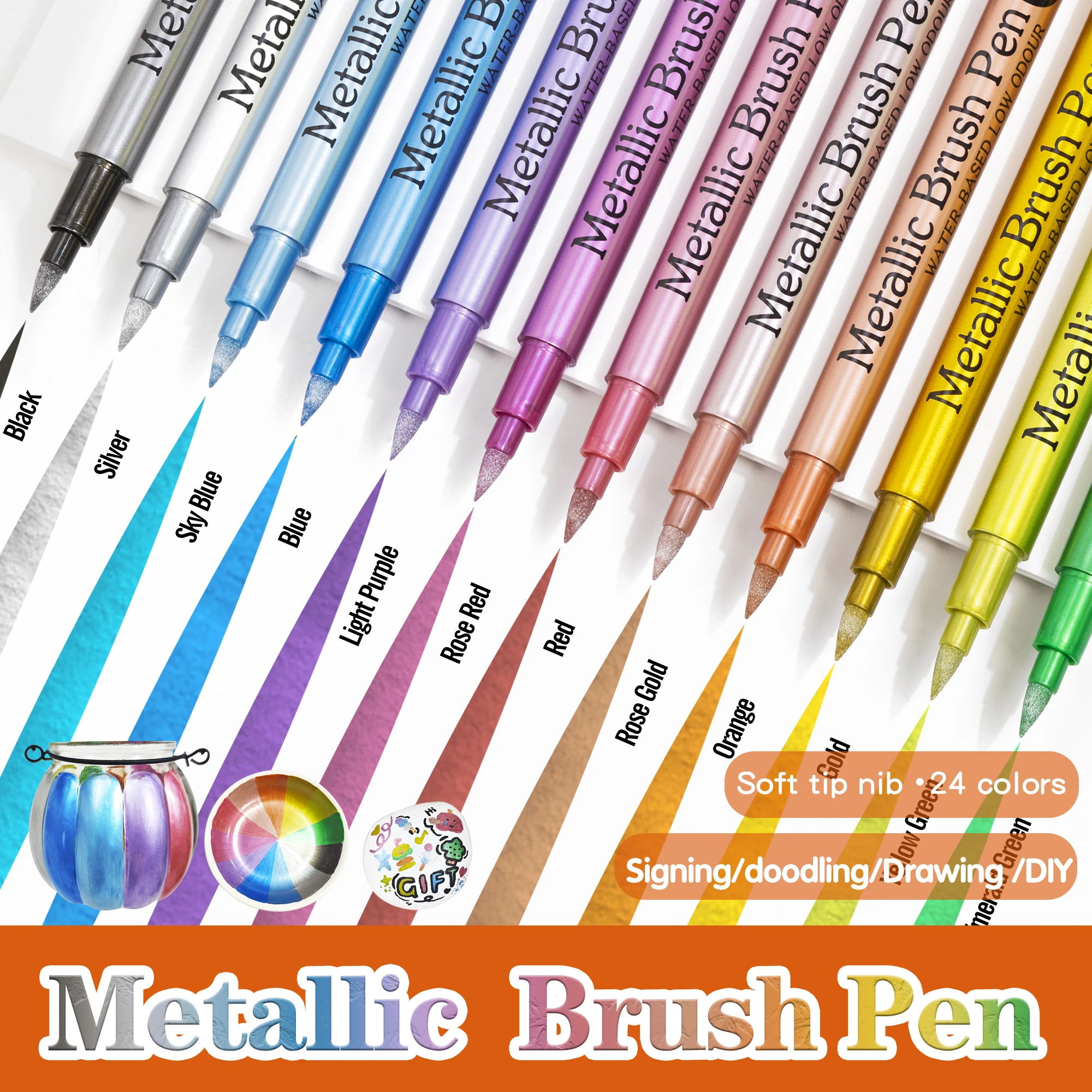 24 Colors Metallic Acrylic Pai - Whiteboard Marker Set reseña y precio