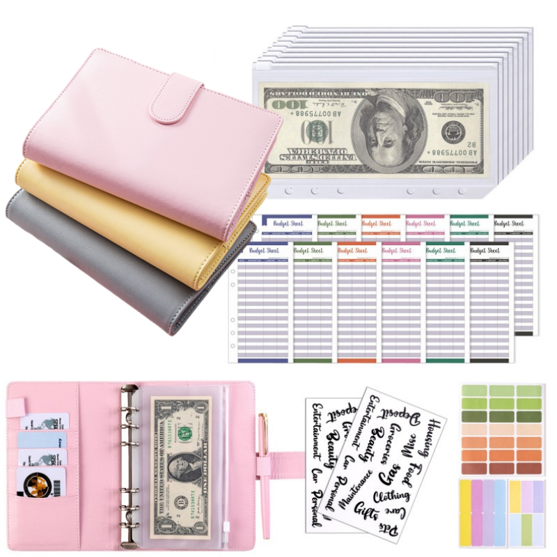 A6 PU Leather Budget Binder wi - Planner Weekly Budget reseña y precio