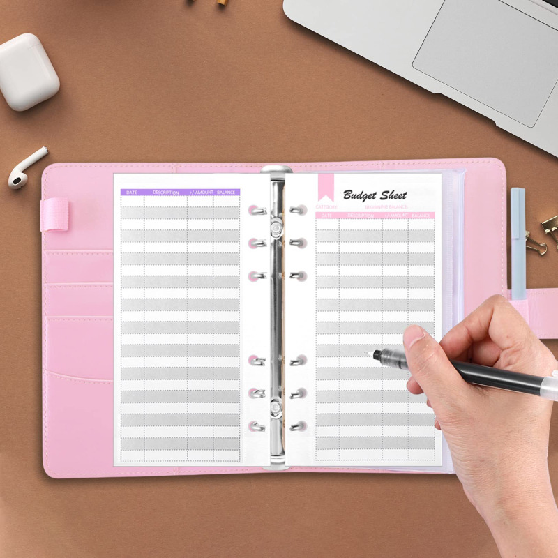A6 PU Leather Budget Binder wi - Planner Weekly Budget reseña y precio