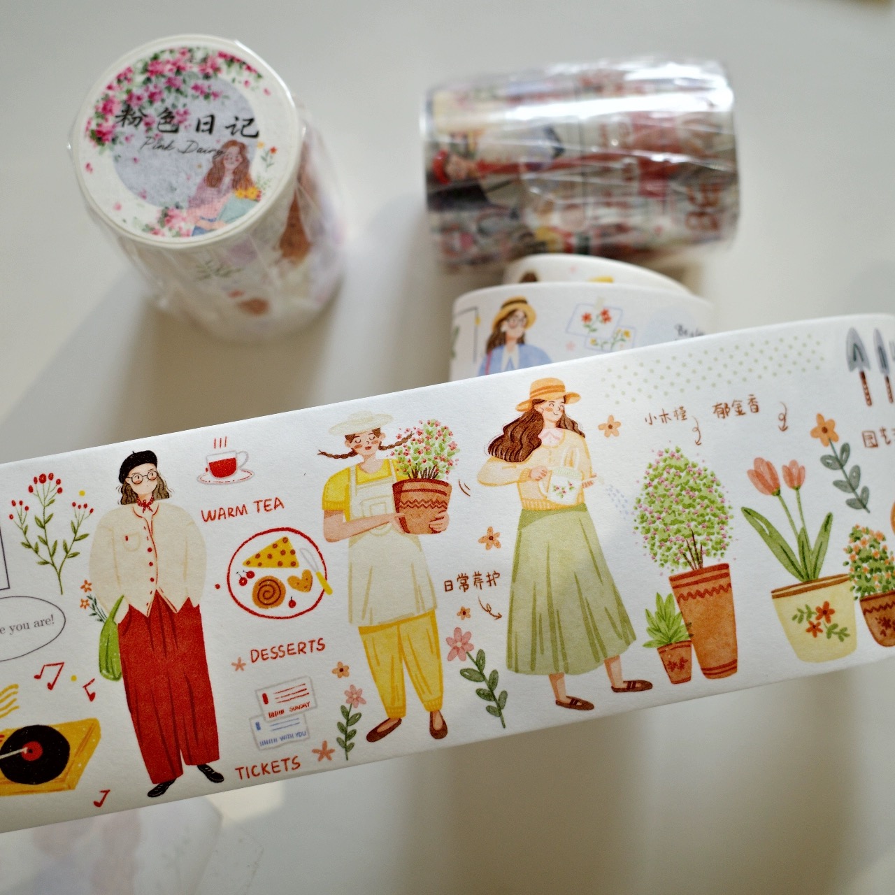 YiEr Studio Vintage Pink Dairy - Washi Tape Set reseña y precio
