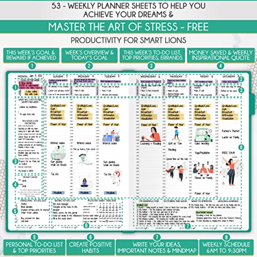 Journal for Men - Undated Dail - Planner Weekly Budget reseña y precio