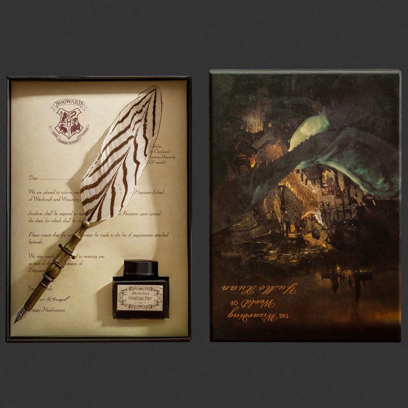 Vintage Wizard Feather Dip Pen - Calligraphy Ink Bottle reseña y precio