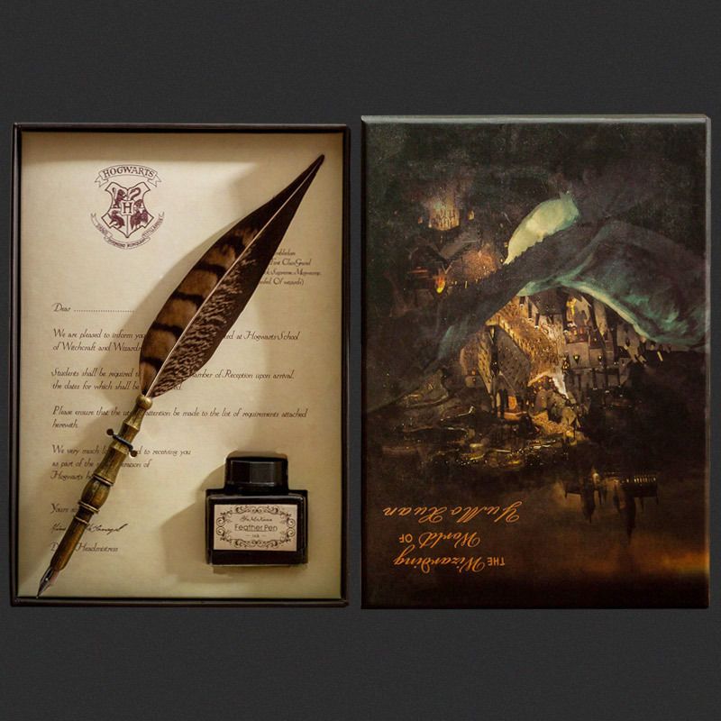 Vintage Wizard Feather Dip Pen - Calligraphy Ink Bottle reseña y precio