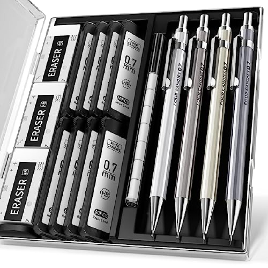 Mechanical Pencil Set with Cas - Mechanical Pencil Lead reseña y precio