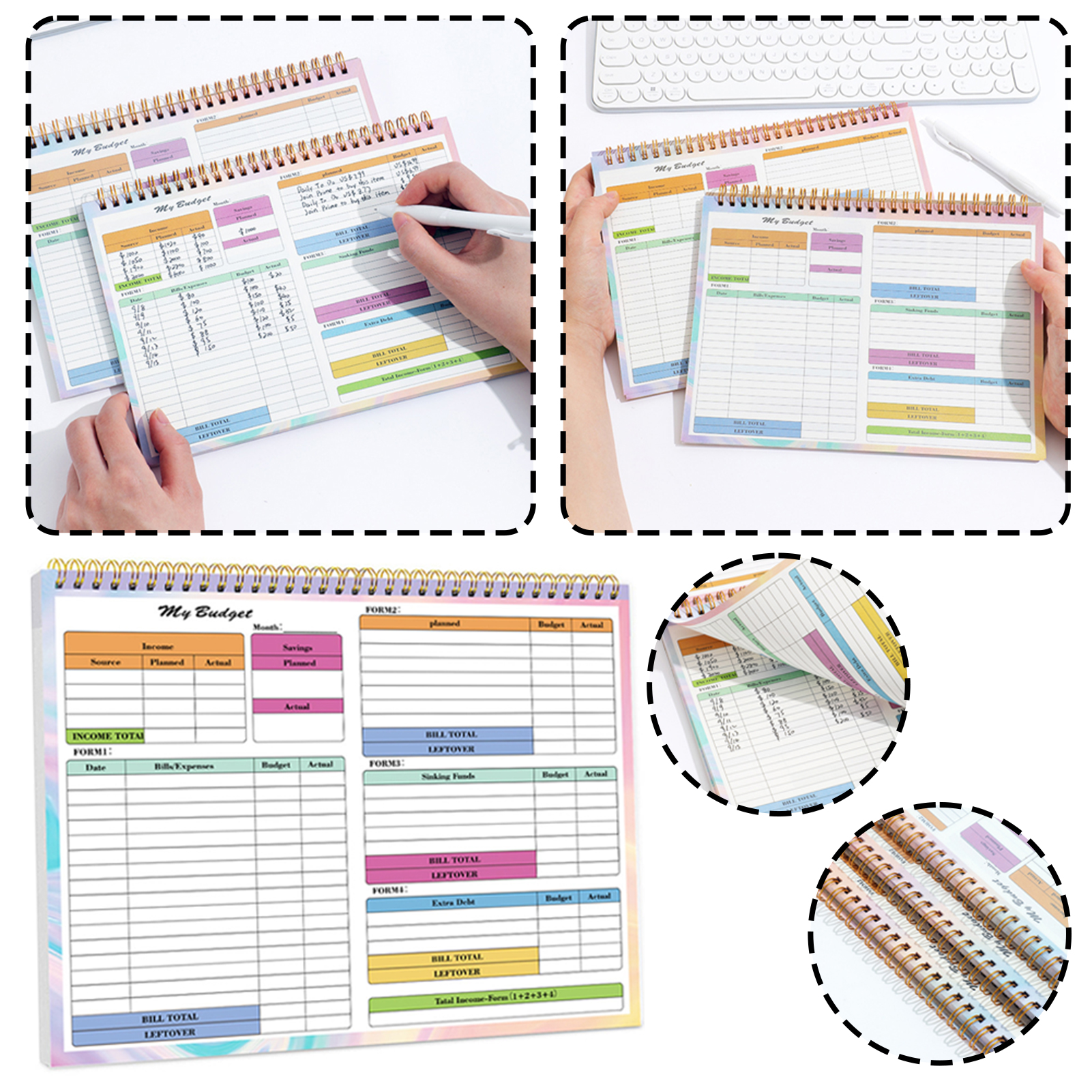 Finance Planner,Undated Monthl - Planner Weekly Budget reseña y precio