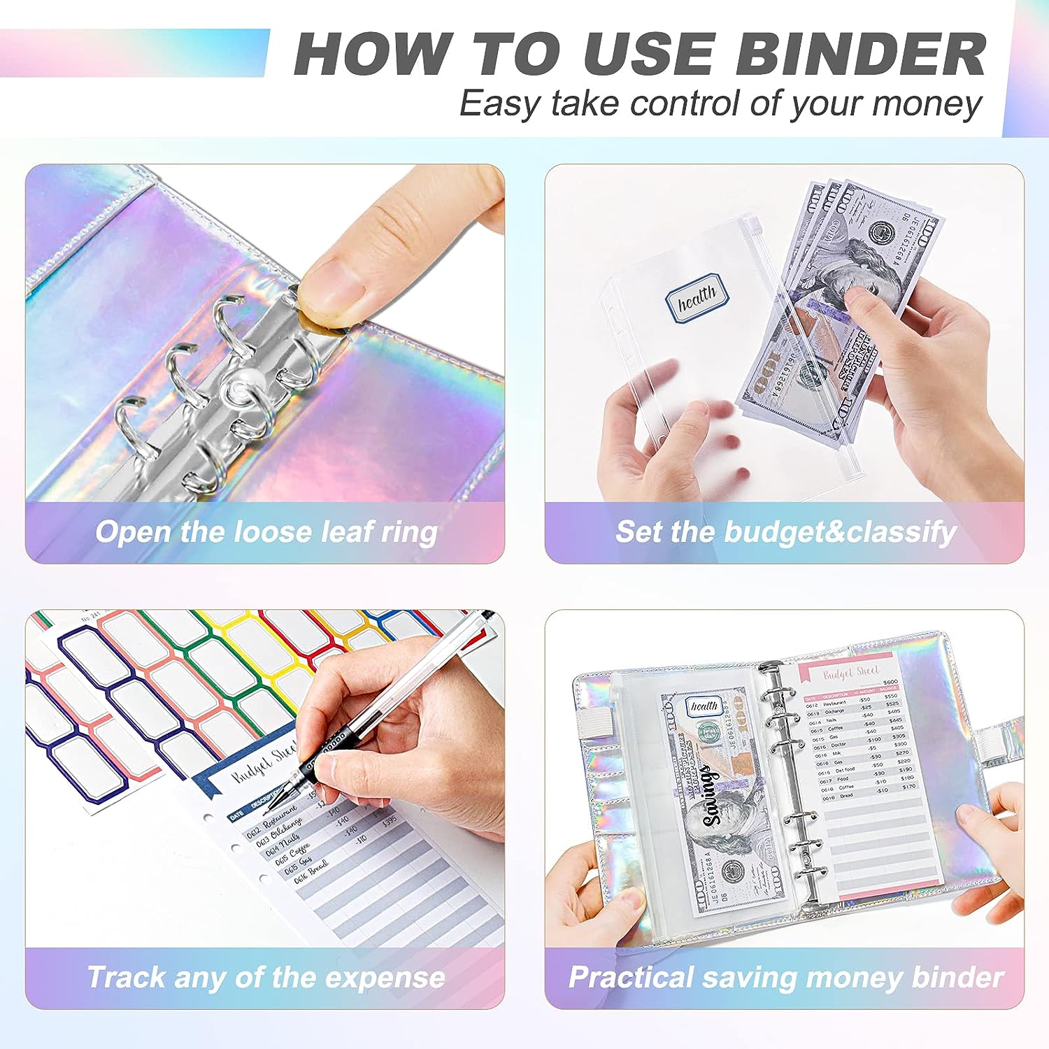 2023 laser Budget Binder Zippe - Planner Weekly Budget reseña y precio