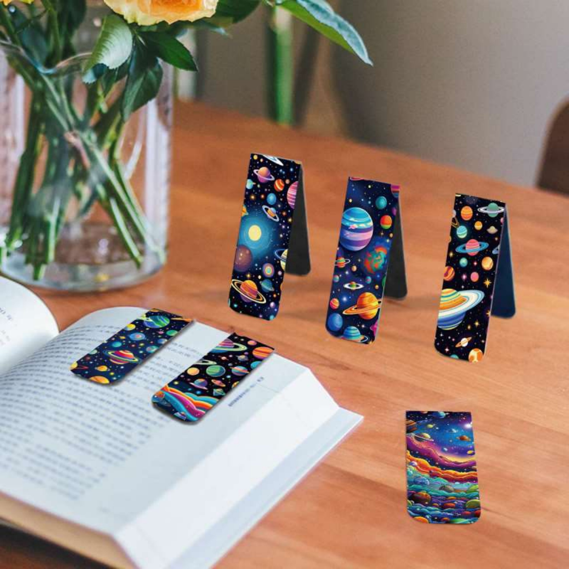 12pcs Space & Planet Themed Ma - Bookmark Magnetic Clip reseña y precio