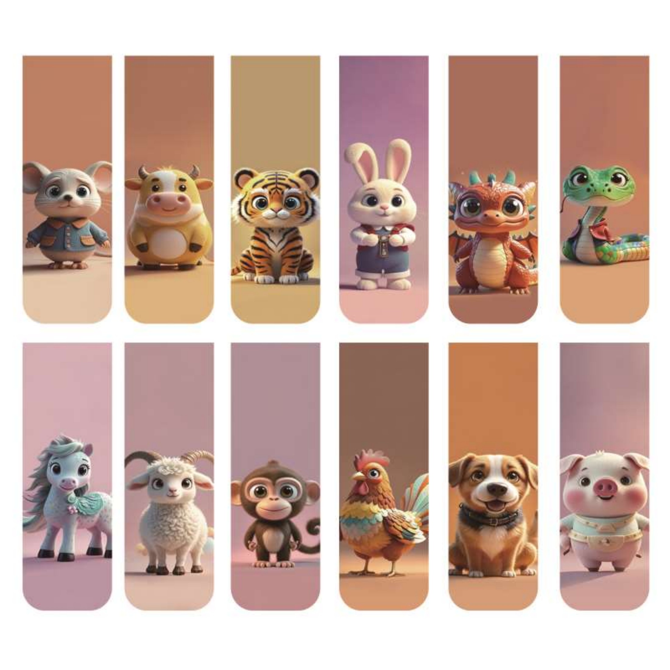 12pcs Adorable Twelve Animal M - Bookmark Magnetic Clip reseña y precio