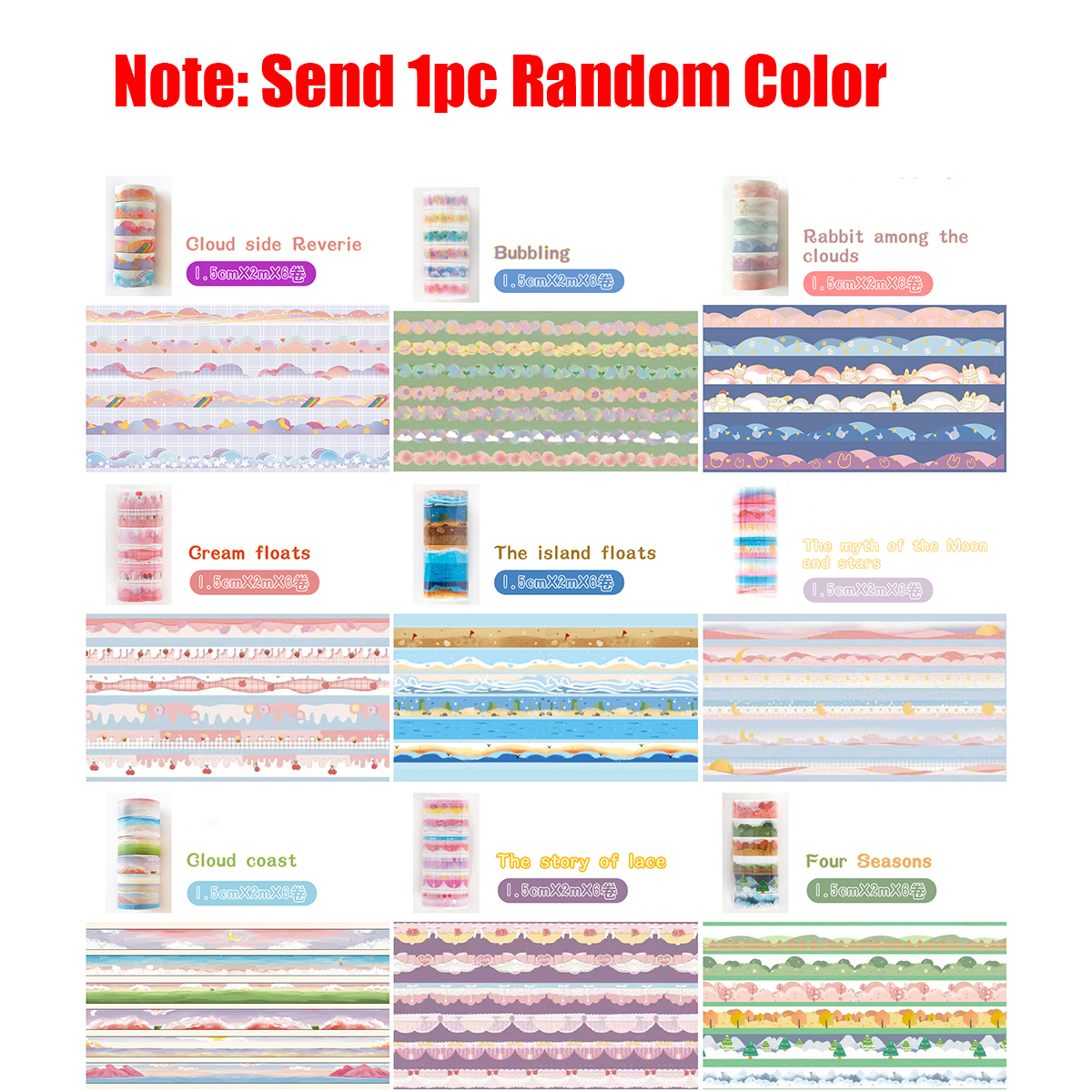 6roll/set Random Color Landsca - Washi Tape Set reseña y precio