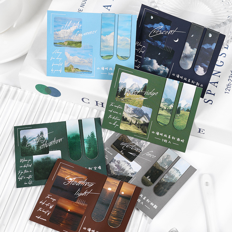 2 Pcs/set Beautiful Scenery Ma - Bookmark Magnetic Clip reseña y precio