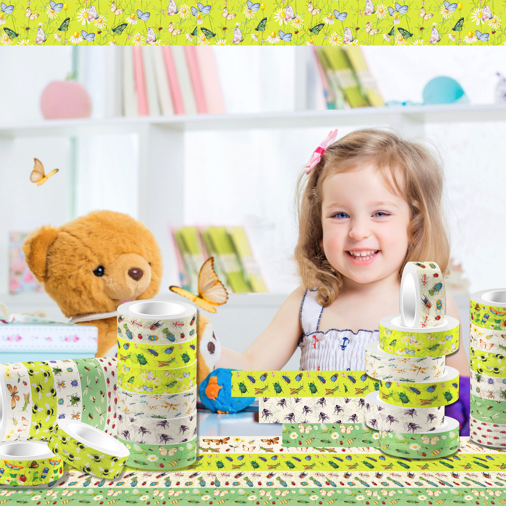 12 Rolls Cartoon Insect Bee Bu - Washi Tape Set reseña y precio