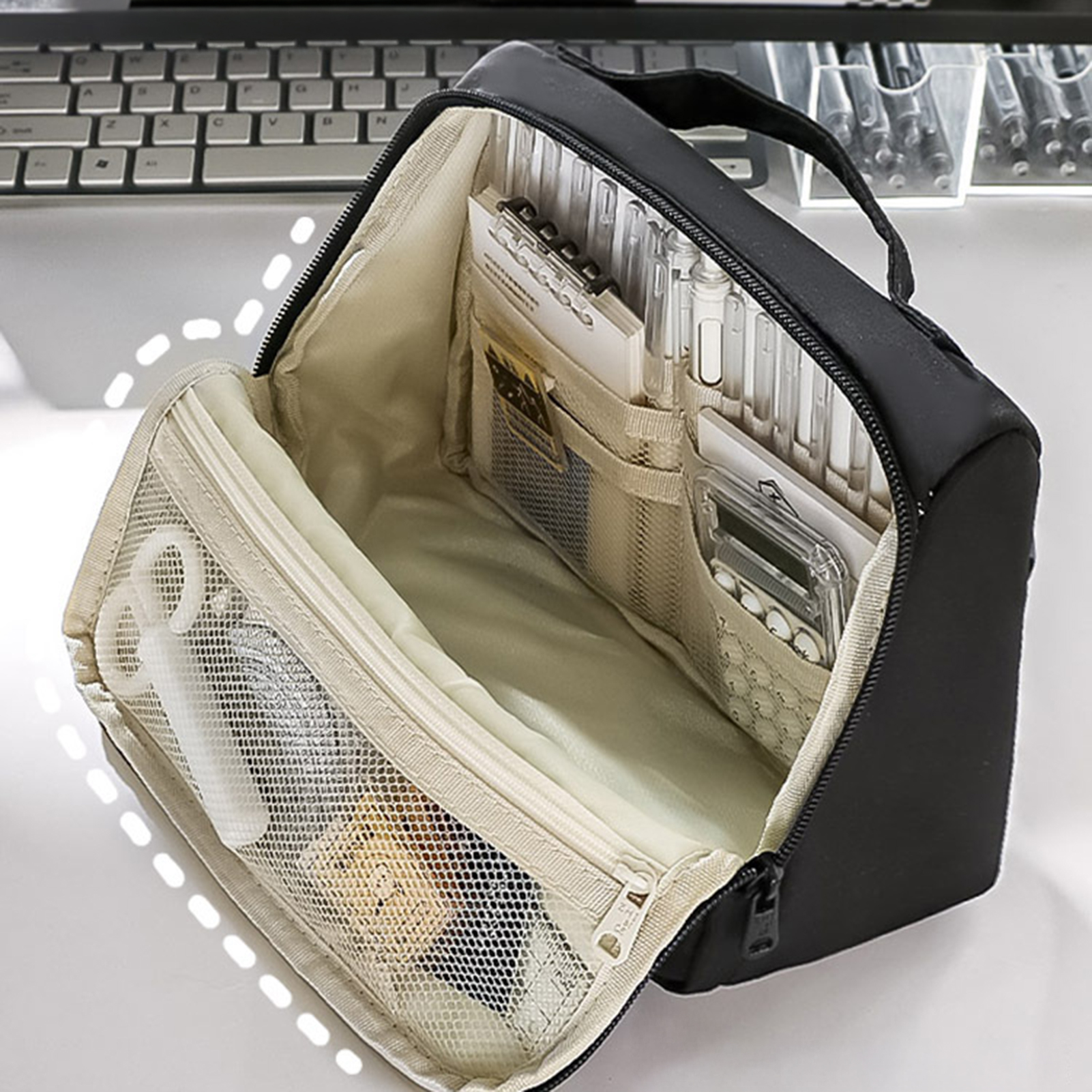 Large Capacity Pencil Case Bla - Pen Pouch Roll reseña y precio