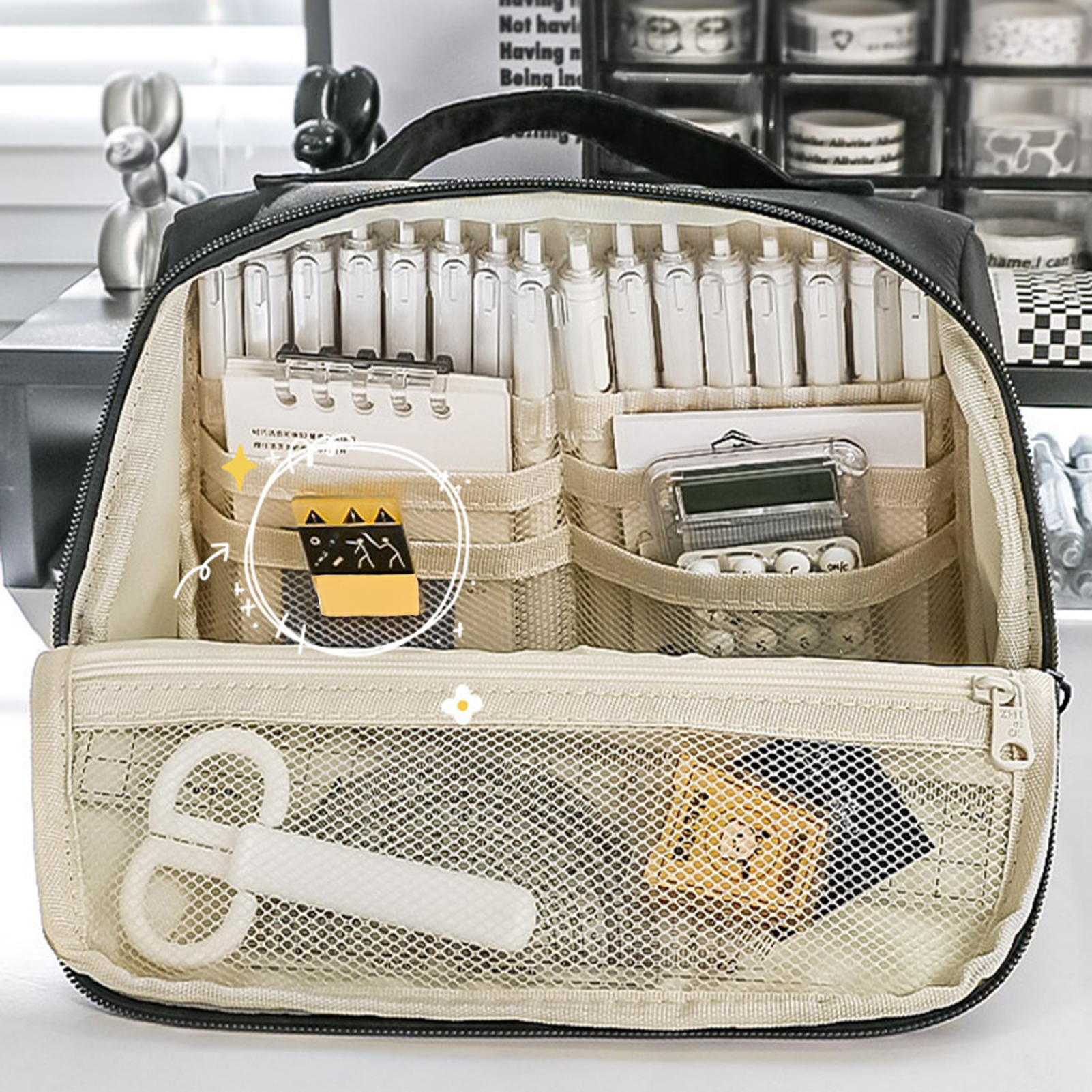 Large Capacity Pencil Case Bla - Pen Pouch Roll reseña y precio